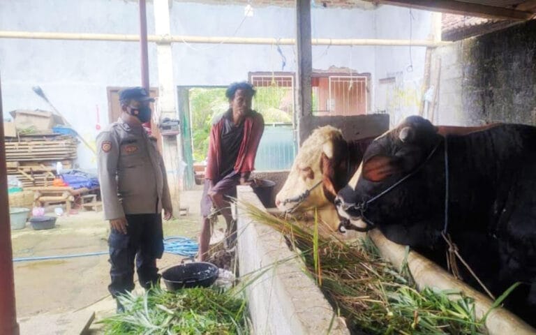 Cegah PMK Polres Banjarnegara Monitoring Peternak dan Pasar Hewan