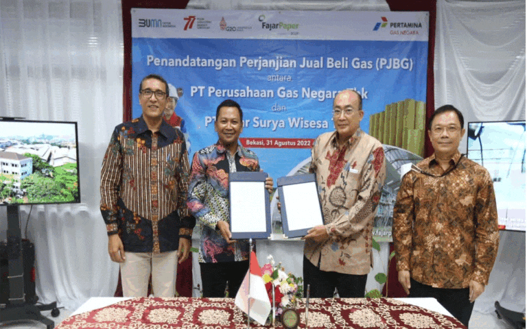 PGN Suplai Gas Bumi 17.5 BBTUD ke FajarPaper