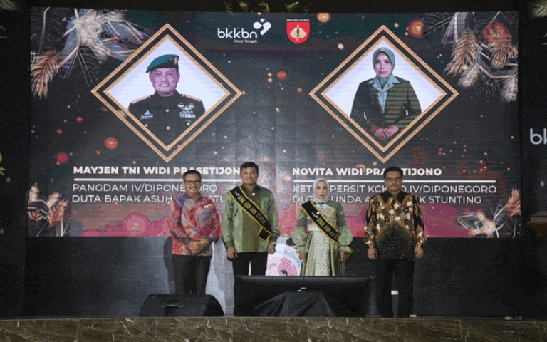 Pangdam IV/Dip dan Ketua Persit Dikukuhkan Jadi Duta Bapak-Bunda Asuh Anak Stunting