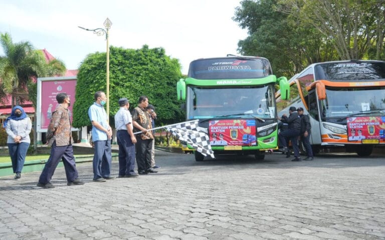 Berangkatkan 10 Bus Mudik Gratis, Pemkab Klaten Jemput Warganya di Perantauan