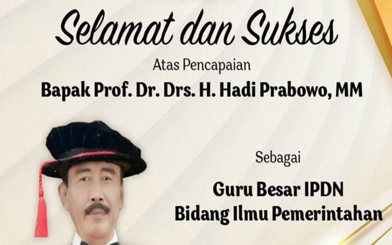 Rektor IPDN Hadi Prabowo Raih Gelar Profesor