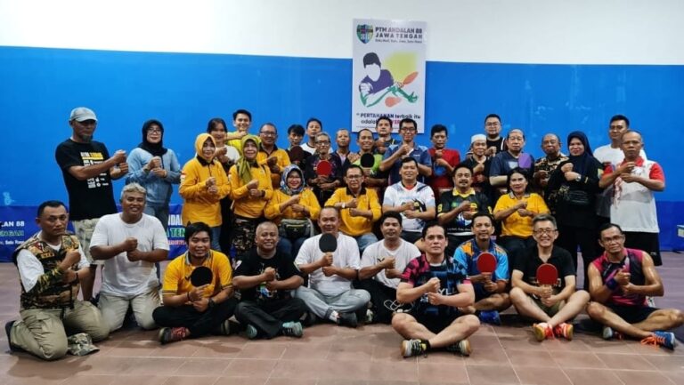 50 Anggota FKPPI Kota Semarang Ikuti Pendidikan Pelatihan Tenis Meja Andalan 88