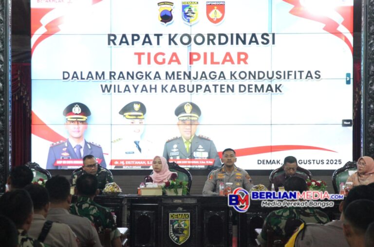 Polres Demak Gelar Rakor Tiga Pilar Dalam Menjaga Kamtibmas di Kabupaten Demak