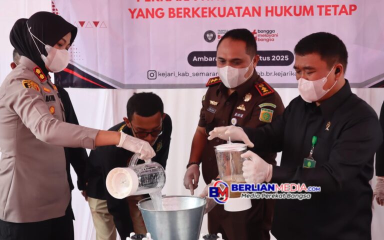 Polres Semarang Berikan Apresiasi Kejari Kabupaten Semarang saat Pemusnahan Barang Bukti