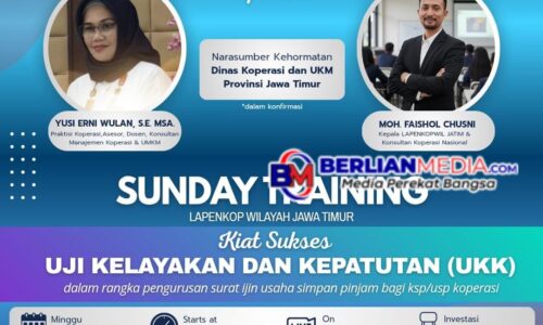 LAPENKOP Jatim Kembali Gelar Pelatihan UKK, Dorong Pengurus Koperasi Lebih Profesional dan Berintegritas