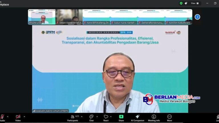 Gelar Webinar Nasional Soal Pengadaan Barang/Jasa, Sekjen ATR/BPN: Prinsip Utamanya adalah Transparansi